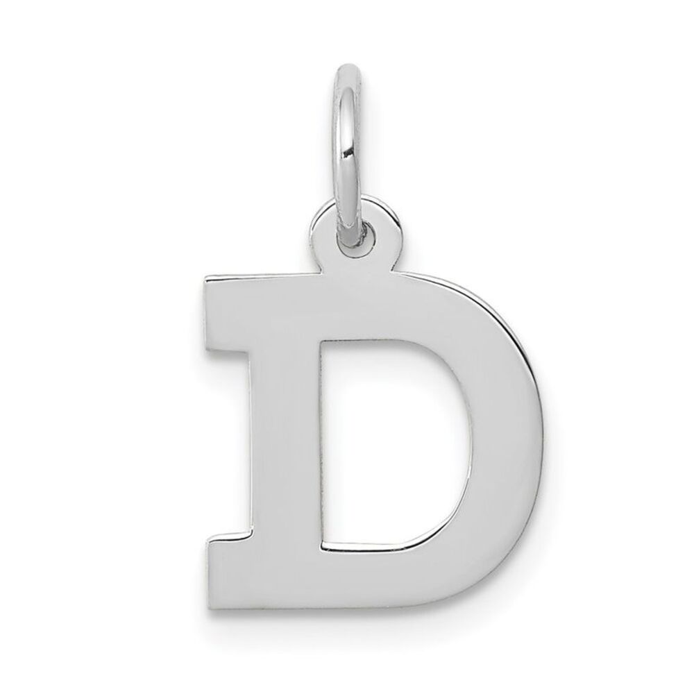 10k White Gold Small Block Initial D Charm - image 1
